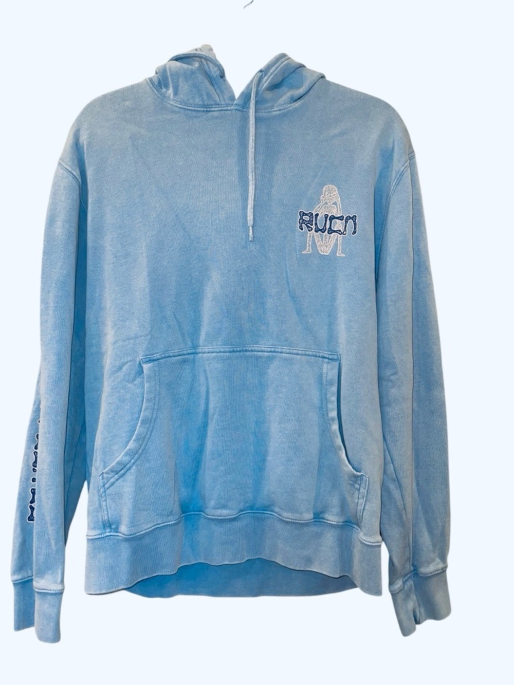 RVCA Hoodie Men’s Balance Of Opposites Graphic Pullover Sweatshirt Surf Medium